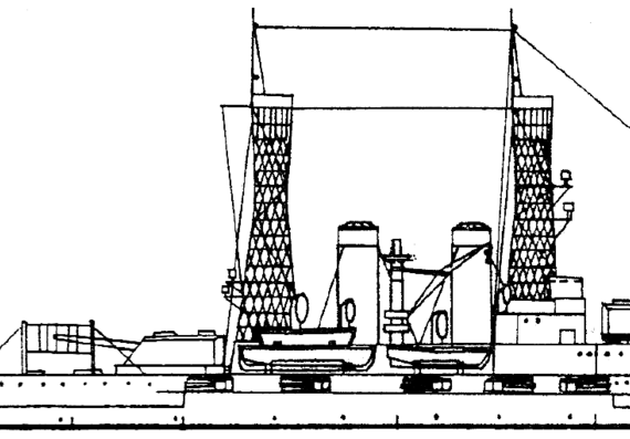 Корабль USS BB-35 Texas [Battleship] (1914) - чертежи, габариты, рисунки